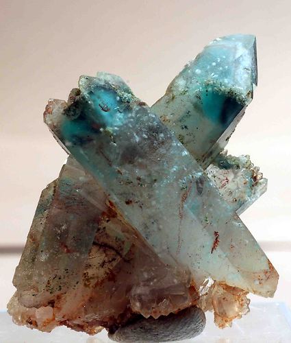 Ajoite in Quartz crystals