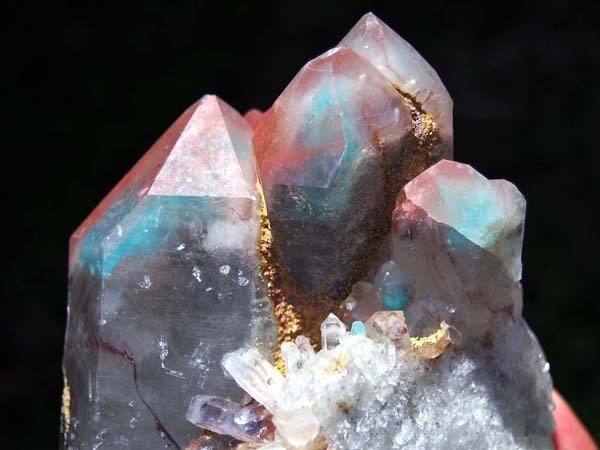 Ajoite in Quartz crystals