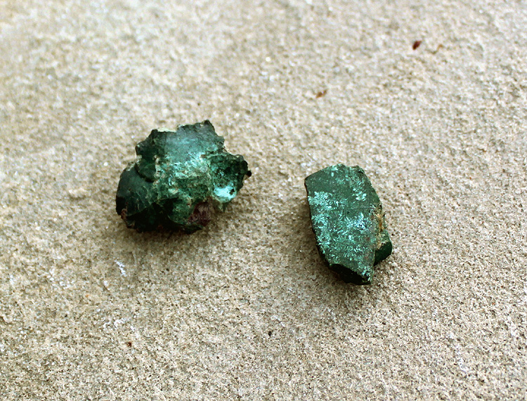 malachite, natural luster